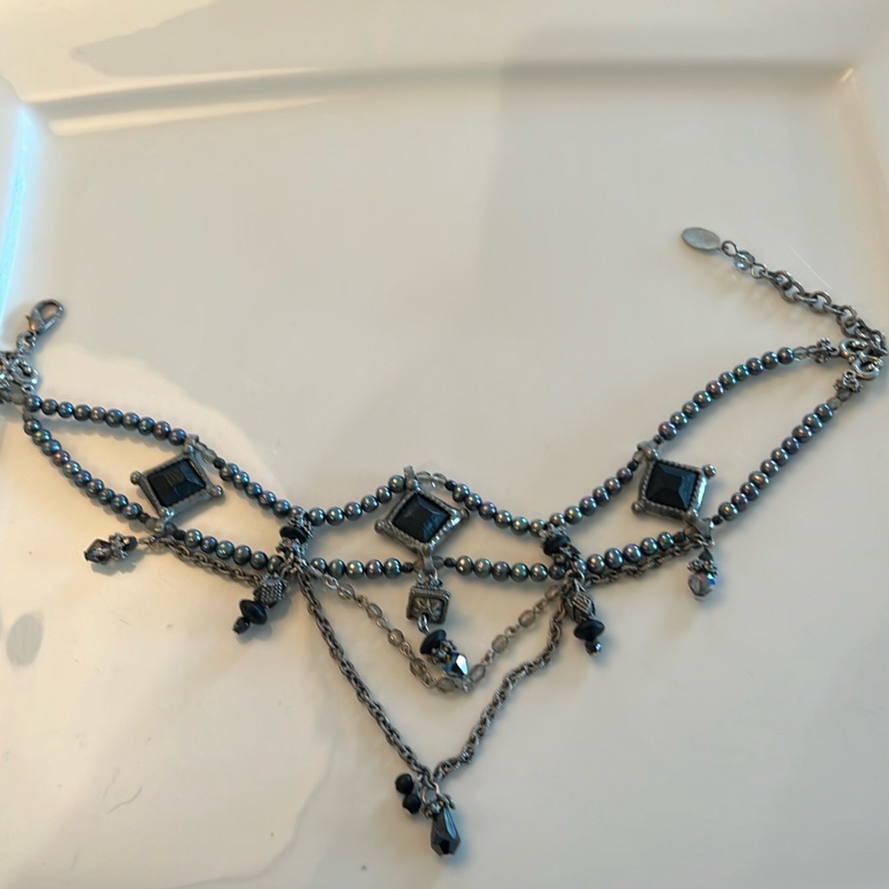 Black and Silver Stacked Choker